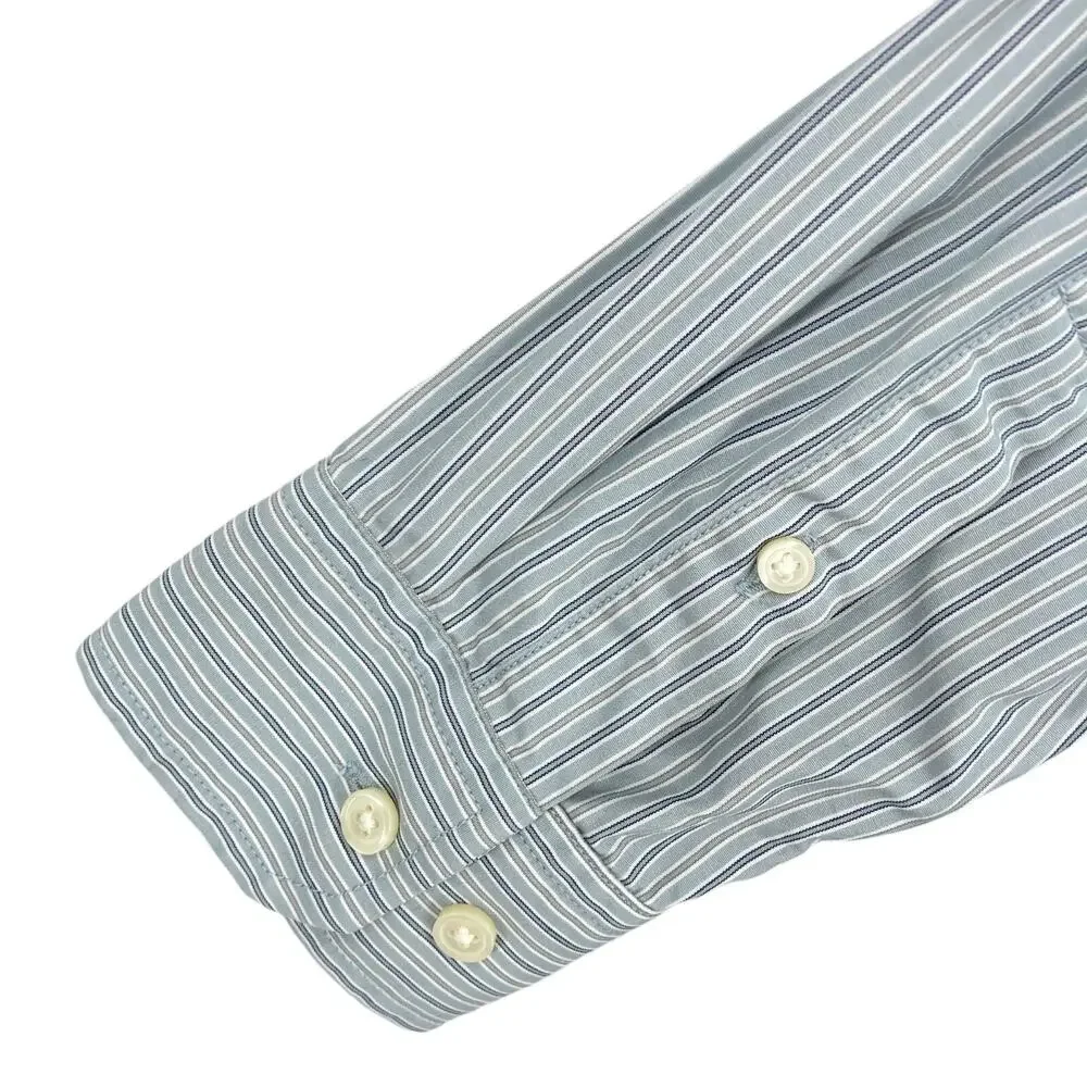 Banana Republic Long Sleeve Shirt Medium Mens Blue Striped Slim Fit Button Down